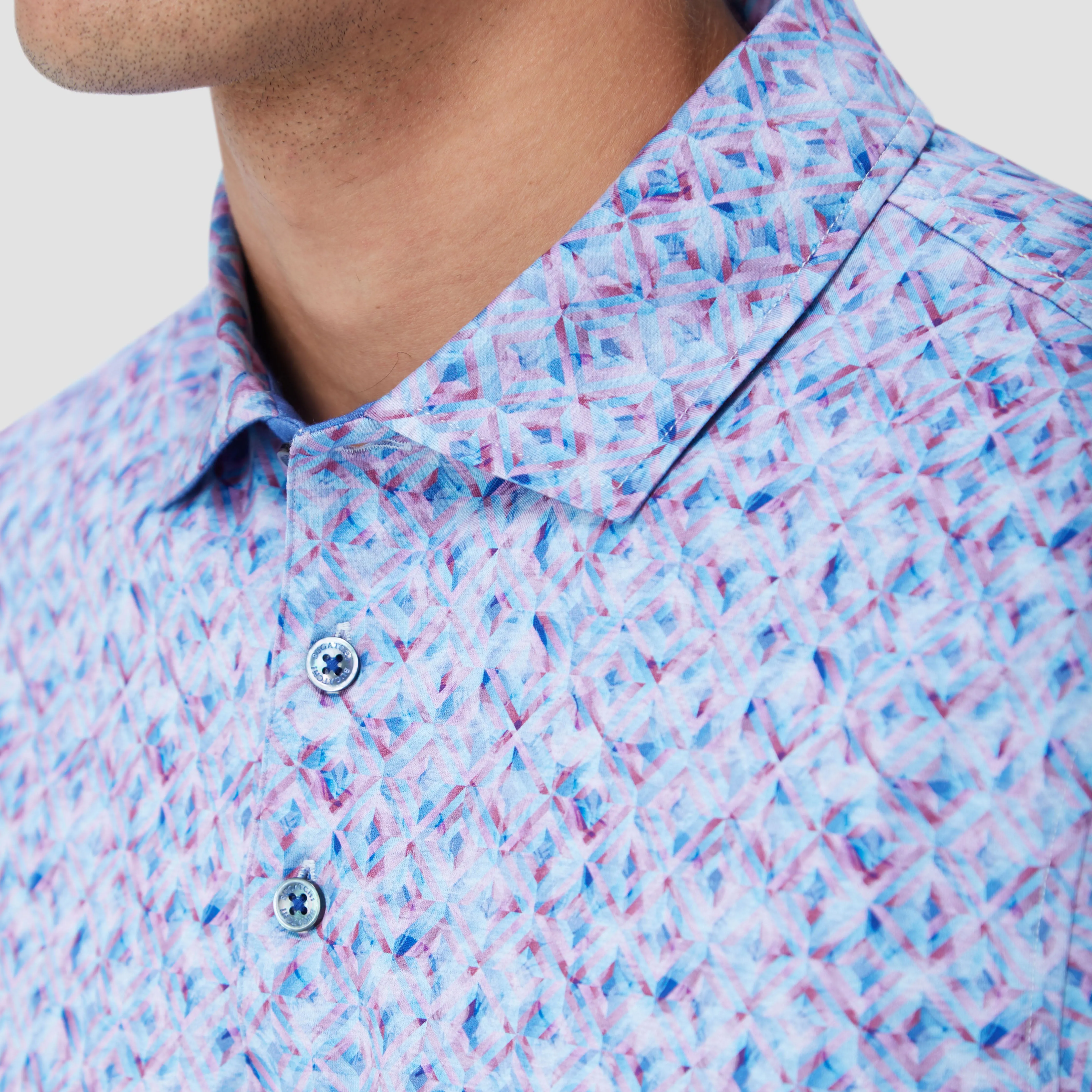 Vincent Double Sided Geometric/Solid OoohCotton Polo