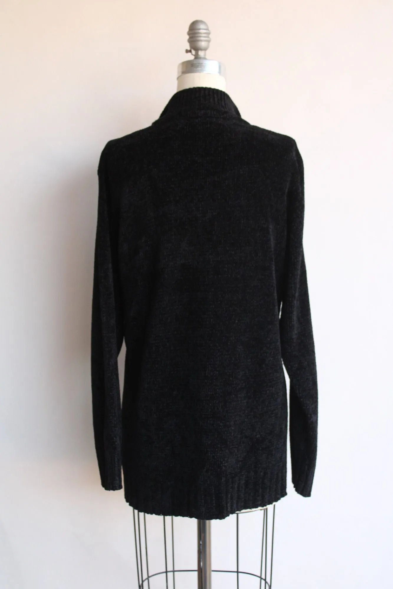 Vintage 1990s 2000s Black Chenille Sweater