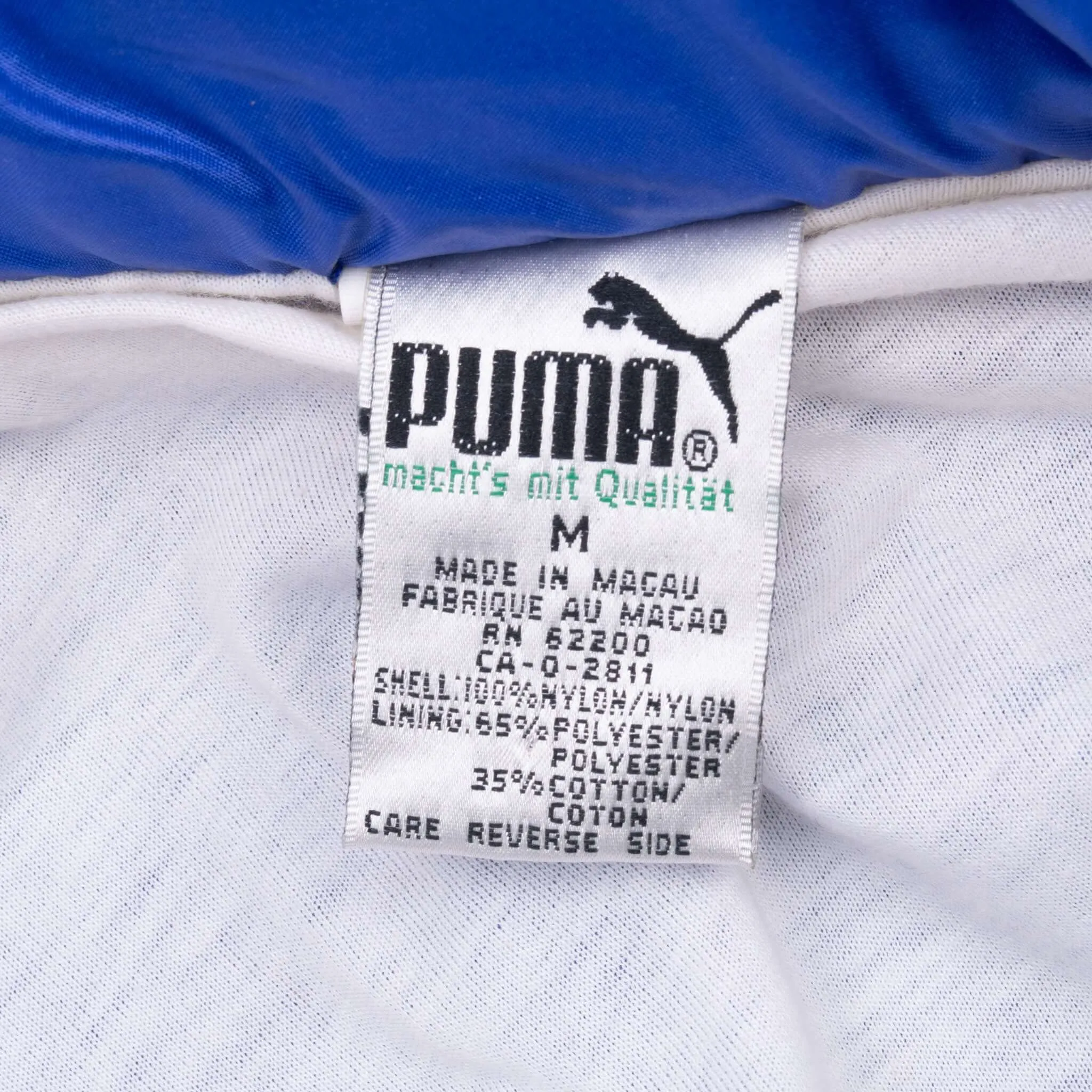 VINTAGE PUMA BLUE WINDBREAKER JACKET 1980S MEDIUM