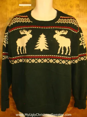 Vintage Style Reindeer Corny Cheesy Christmas Sweater