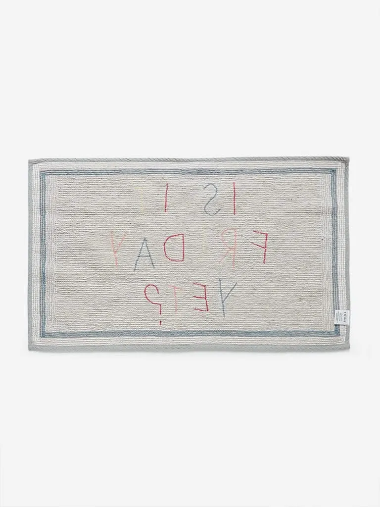 Westside Home Multicolour Text Printed Anti Slip Bath Mat