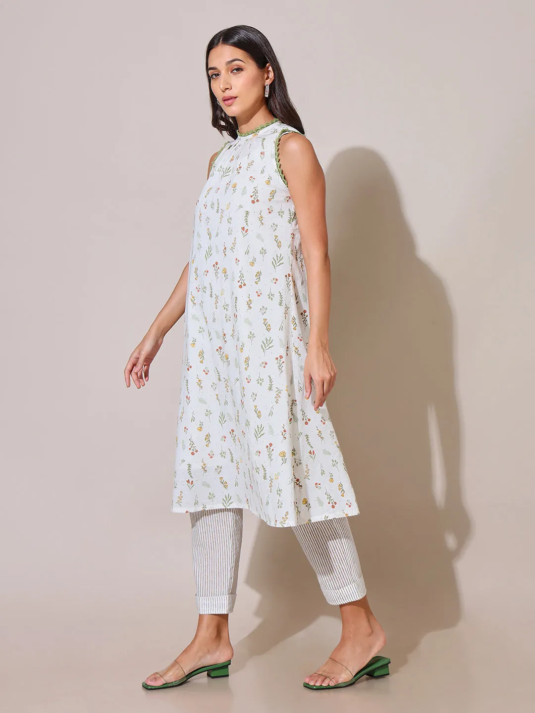 Whimsical Dreams Floral Printed A-line Kurta Set