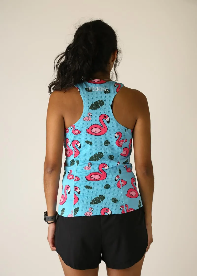 Women's Blue Flamingo Performance Singlet