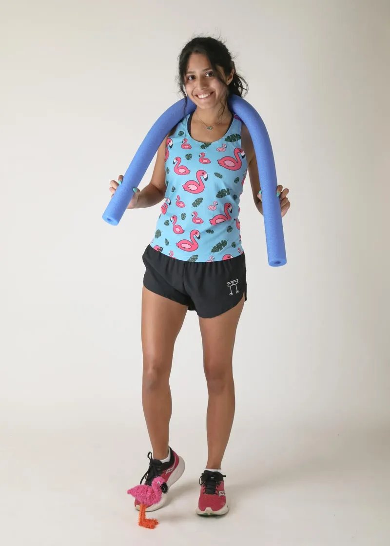 Women's Blue Flamingo Performance Singlet