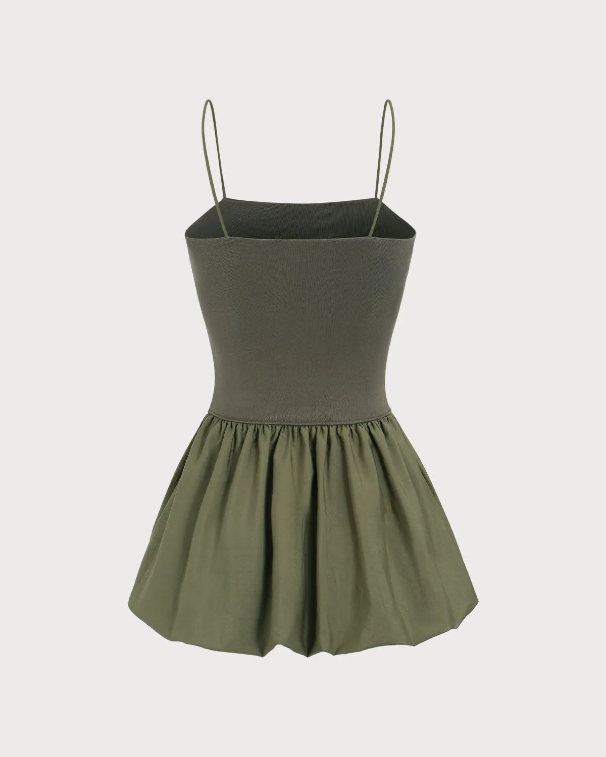 Women's Green Splicing Slip Mini Dress