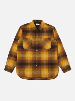 Wool Flannel Work Shirt | Mustard Check