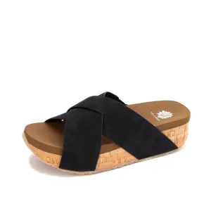 Yellow Box Women's Bursa Crossband Flatform Sandal - Black 60284