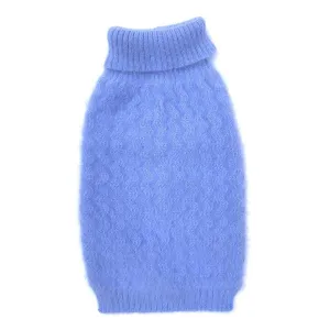 Ziggy Zag Angora Turtleneck Dog Sweater Periwinkle