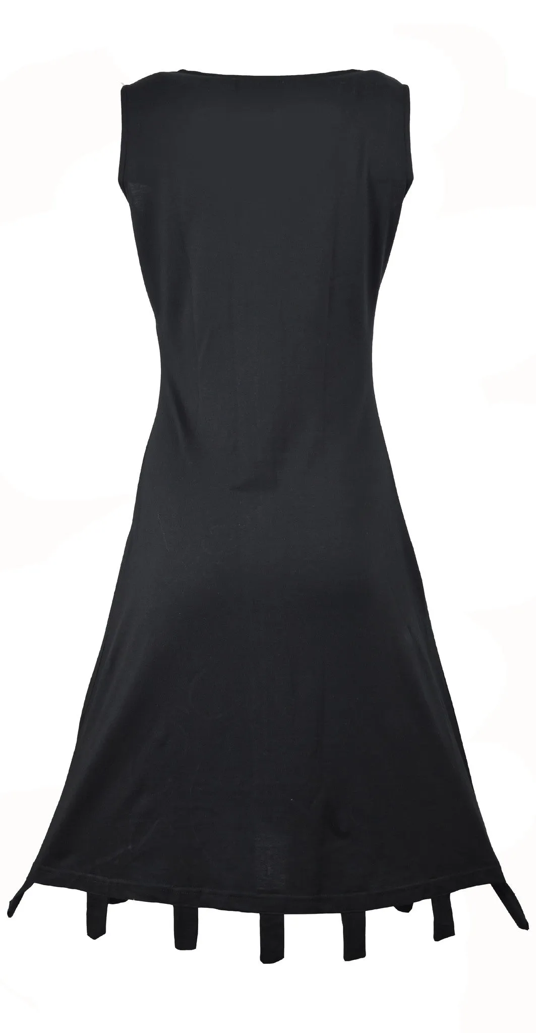 Zip Closure Black Sleeveless Dress.