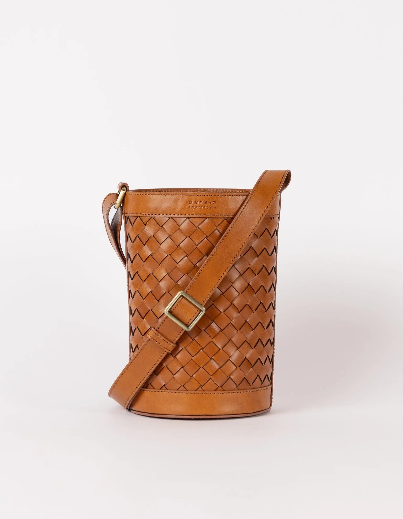 Zola Woven Leather Bag Cognac Brown